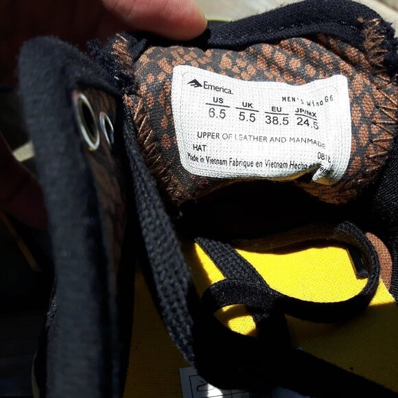 NEW Emerica Skate Shoes 6.5 Black Leather - Picture 6 of 6